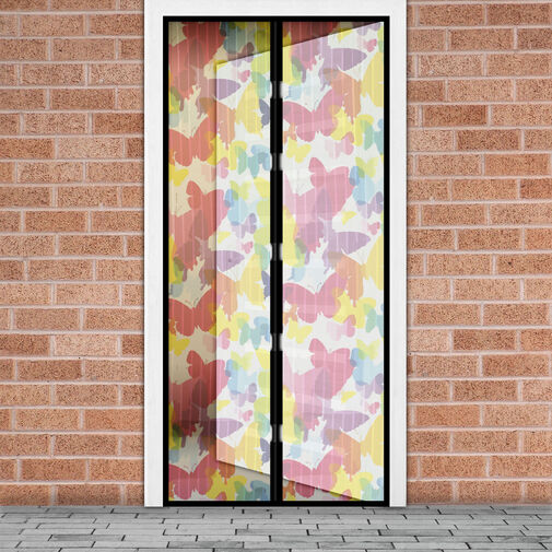 11398K • Szúnyogháló függöny ajtóra - mágneses - 100 x 210 cm - színes pillangós