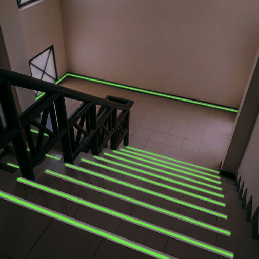 11075 • Csúszásmentes ragasztószalag - foszforeszkáló jelölőcsíkkal - 5 m x 50 mm - 5 féle