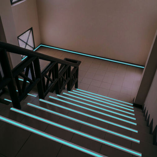 11075 • Csúszásmentes ragasztószalag - foszforeszkáló jelölőcsíkkal - 5 m x 50 mm - 5 féle