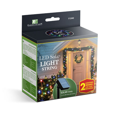 11242 • LED-es szolár fényfüzér - 50 db színes LED - 2 funkció - 5+2 m