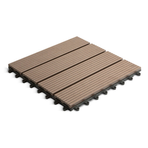 11543A • WPC padlóburkolat - 4 léces - 30 x 30 cm - sötétbarna - 11 db / csomag