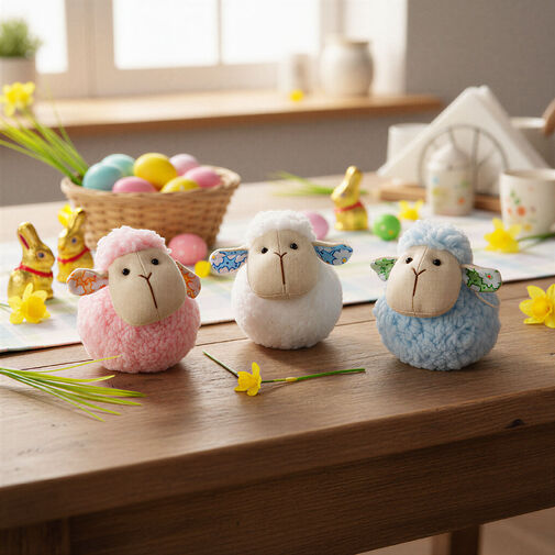 11584 • Textil dekoráció - bárány - 9 cm - 3 féle