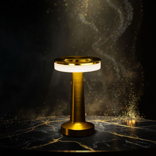 12500A • Asztali lámpa - arany színű - állítható színhőm, fényerő - akkumulátoros - USB