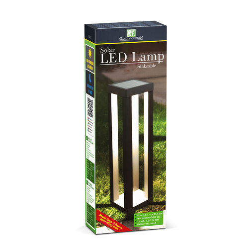 13013 • Leszúrható szolár lámpa - 1 melegfehér SMD LED - 10,5 x 10,5 x 46 cm