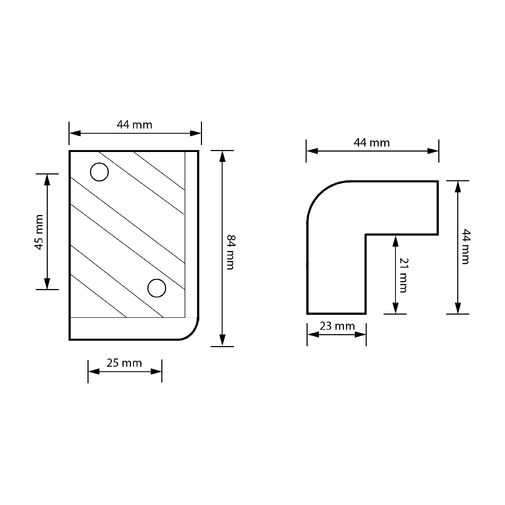 39309 • Hangfalsarok - 75 x 40 x 40 mm - 2 db / csomag