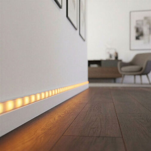 41011A2-WH • LED aluminium profil sín - 2000 x 23(17) x 8 mm - süllyeszthető U profil - fehér