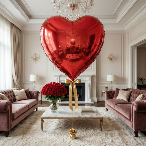 56097 • Óriás lufi - piros szív - fólia - 79 cm