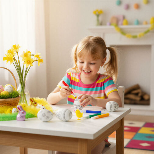 57946 • Húsvéti tojásfestő készlet filctollal - 6 db / csomag