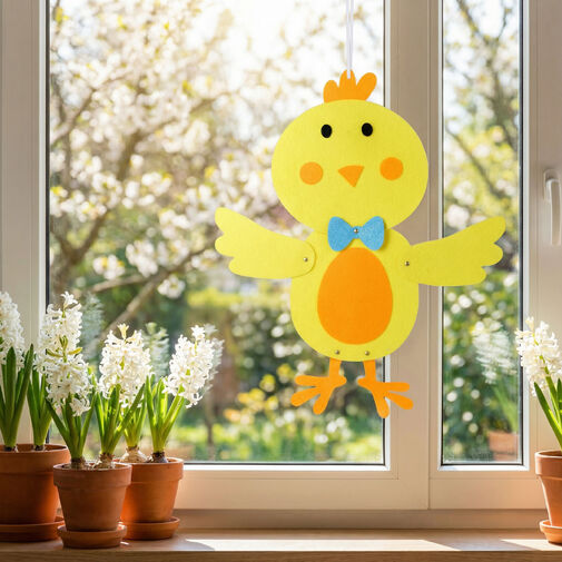 57964A • Húsvéti függő dekoráció - csibe, filc 