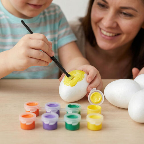57995 • Húsvéti dekoráció - húsvéti habtojás festő szett - 6 cm - 6 db tojás